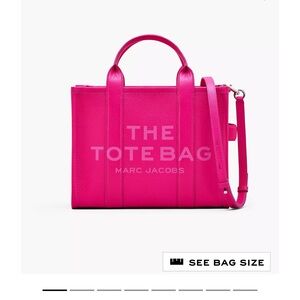 NWOT Medium Leather Marc Jacobs The Tote in Lipstick Pink